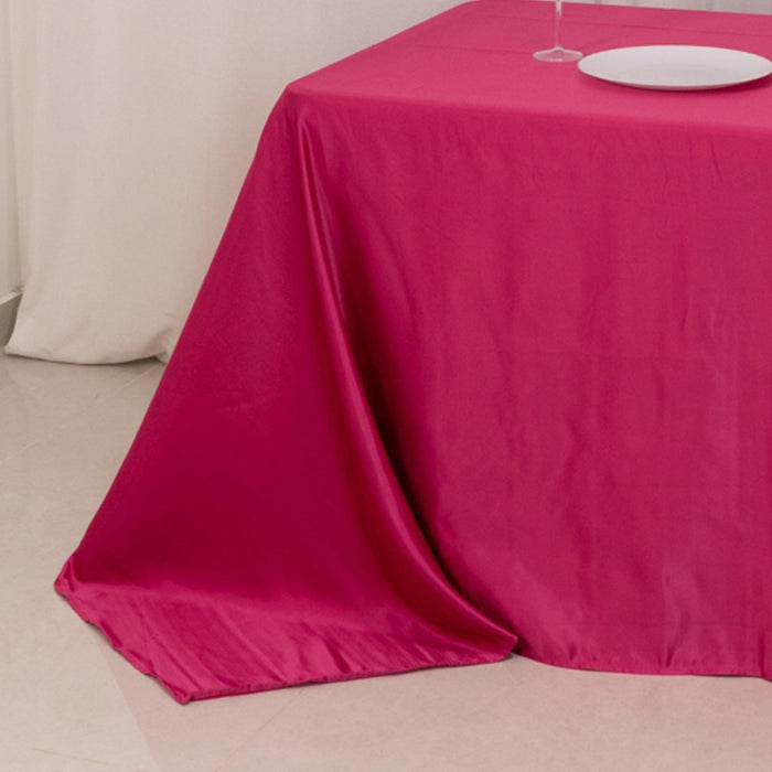 90" x 156" Lamour Satin Rectangular Tablecloth