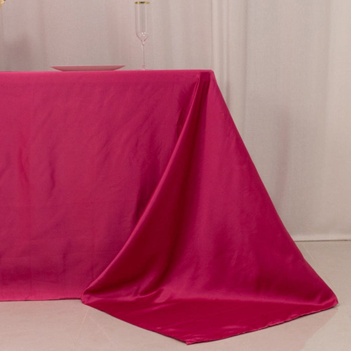 90" x 132" Lamour Satin Rectangular Tablecloth