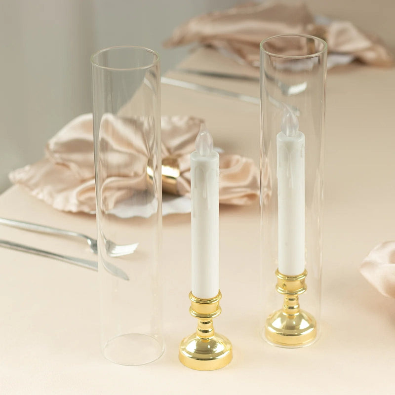 Glass Pillar Hurricane Candle Shades - Clear