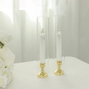Glass Pillar Hurricane Candle Shades - Clear