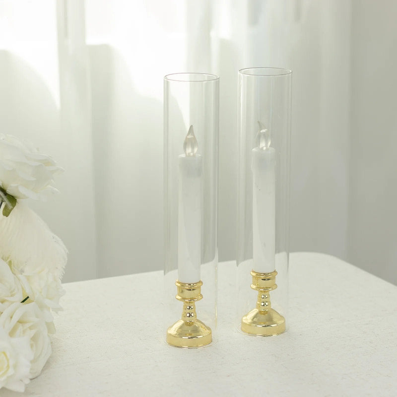 Glass Pillar Hurricane Candle Shades - Clear