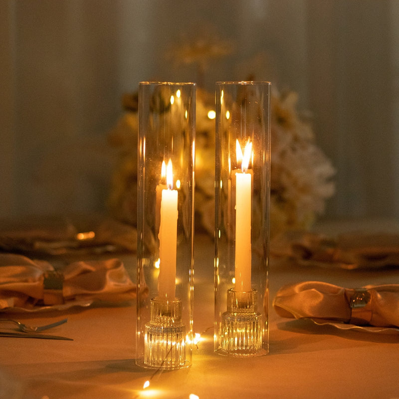 Glass Pillar Hurricane Candle Shades - Clear