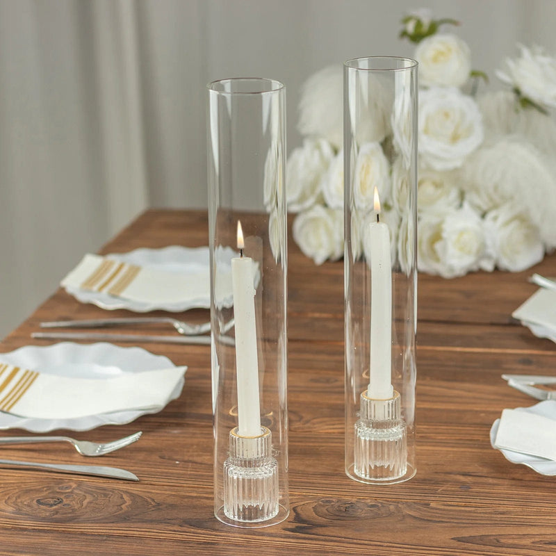 Glass Pillar Hurricane Candle Shades - Clear