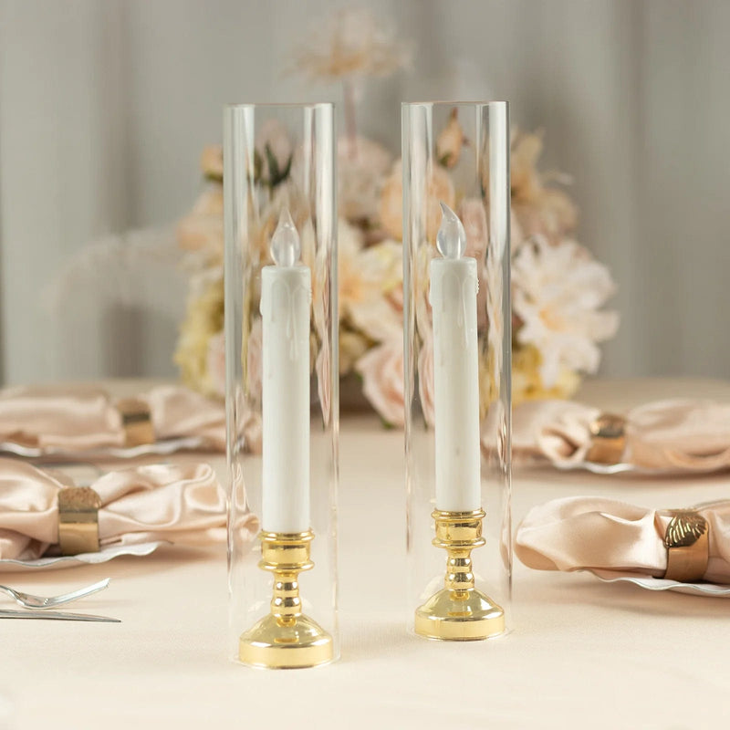 Glass Pillar Hurricane Candle Shades - Clear