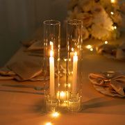 Glass Pillar Hurricane Candle Shades - Clear