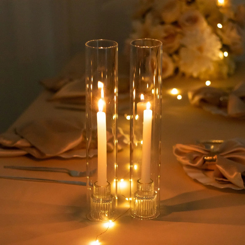 Glass Pillar Hurricane Candle Shades - Clear