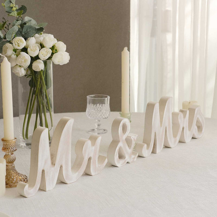 Glittered Wooden Mr & Mrs Freestanding Wedding Table Display Signs