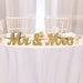 Glittered Wooden Mr & Mrs Wedding Table Display Sign Set