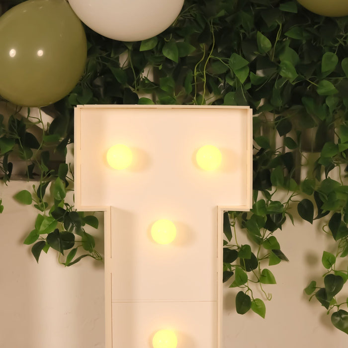 4ft XL LED Marquee Letter Foam Board with 10 Warm White Battery Operated LEDs - White