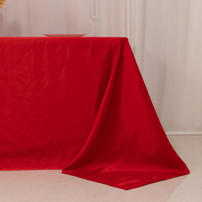 90" x 132" Lamour Satin Rectangular Tablecloth