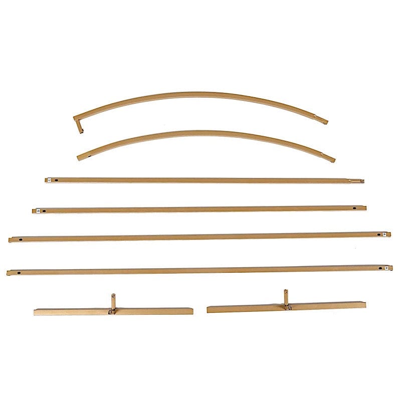 Half Moon Metal Floral Display Frame Wedding Arch Backdrop Stand - Gold