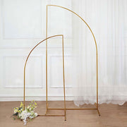 Half Moon Metal Floral Display Frame Wedding Arch Backdrop Stand - Gold