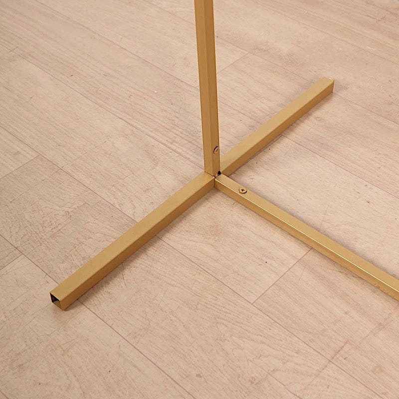 Half Moon Metal Floral Display Frame Wedding Arch Backdrop Stand - Gold