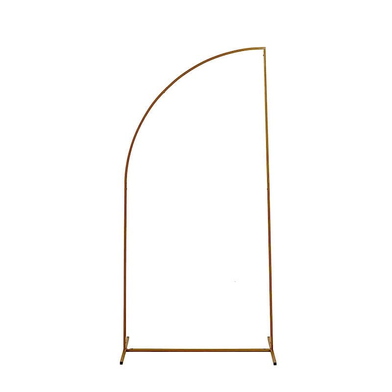 Half Moon Metal Floral Display Frame Wedding Arch Backdrop Stand - Gold
