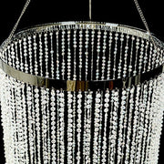 Hanging Beaded Crystal Column Chandelier - Clear