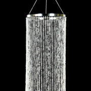 Hanging Beaded Crystal Column Chandelier - Clear