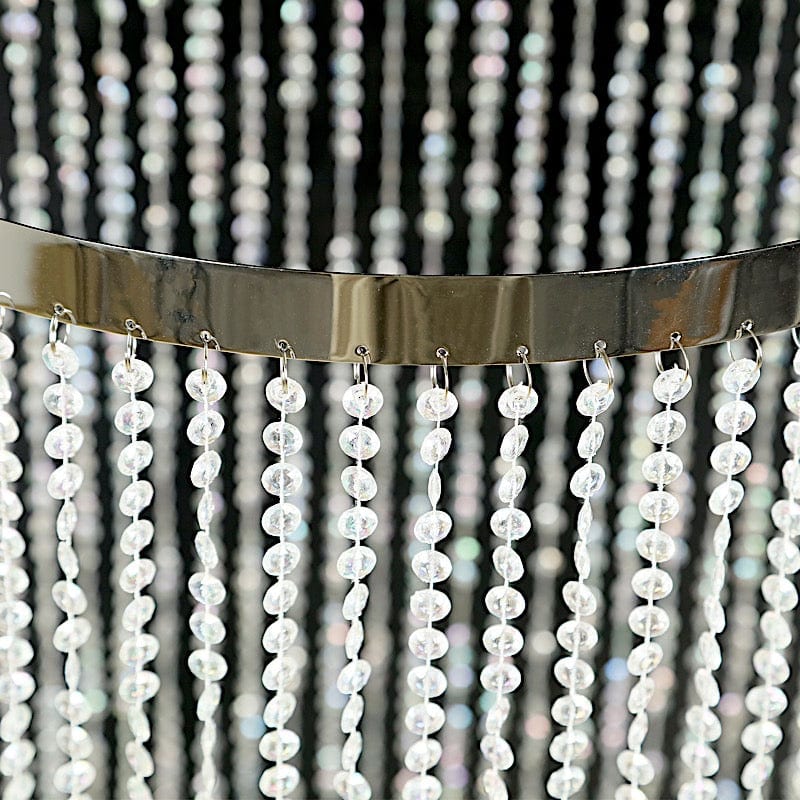 Hanging Beaded Crystal Column Chandelier - Clear