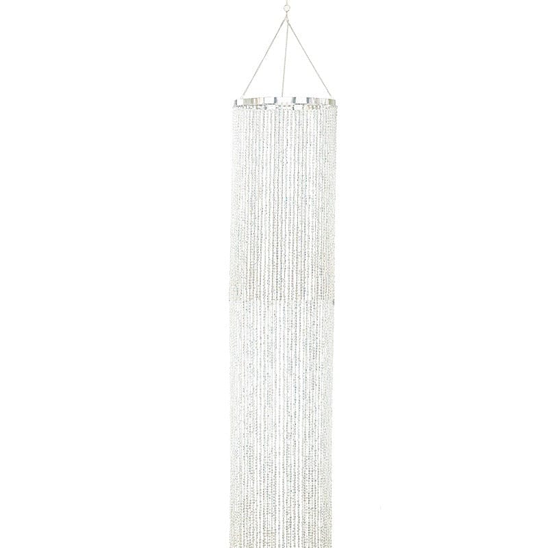 Hanging Beaded Crystal Column Chandelier - Clear CHDLR_HANG02_14FT_CLR