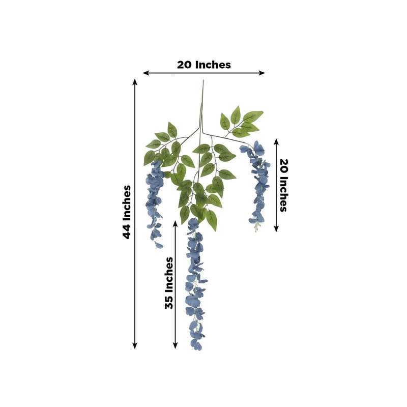 44" tall Silk Wisteria Flowers Hanging Vine Bush