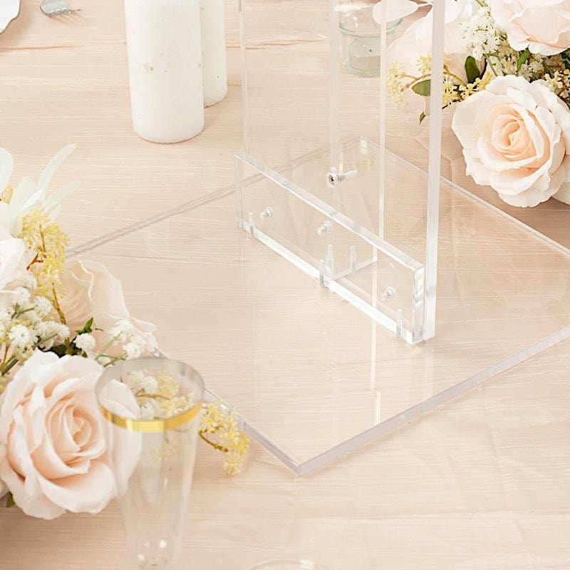 Heavy Duty Acrylic Wedding Display Stand with Square Bases