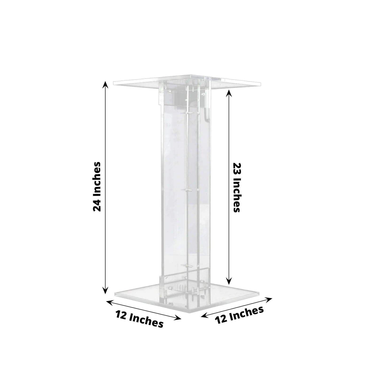 Heavy Duty Acrylic Wedding Display Stand with Square Bases