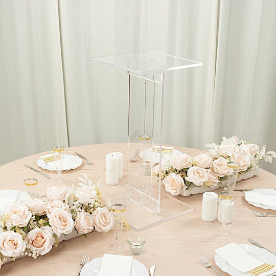 Heavy Duty Acrylic Wedding Display Stand with Square Bases