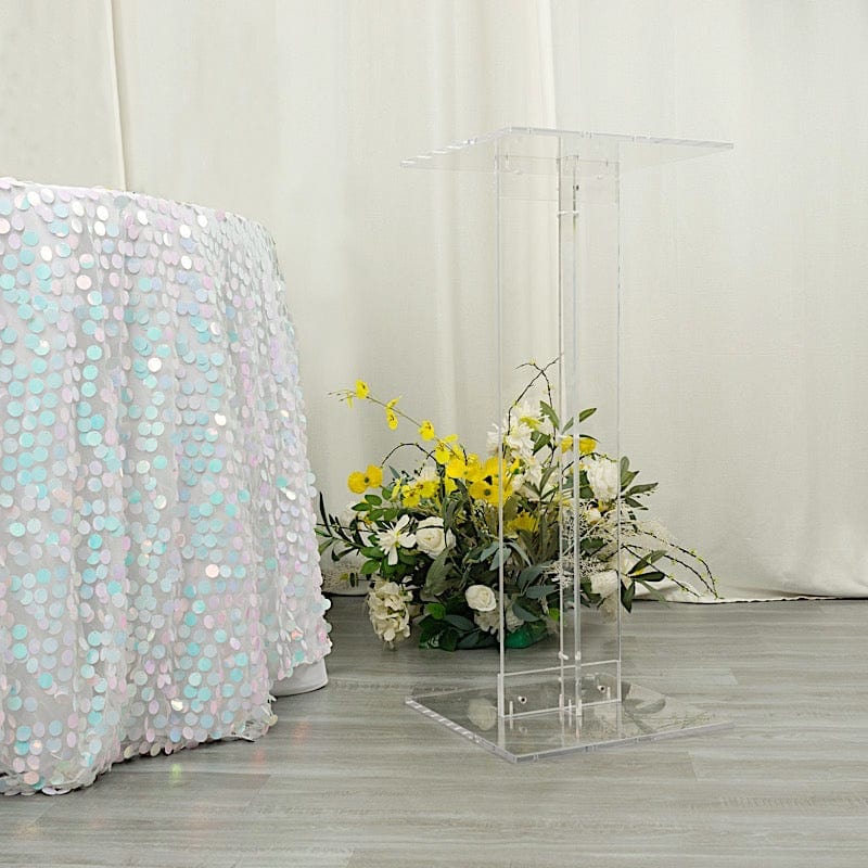 Heavy Duty Acrylic Wedding Display Stand with Square Bases