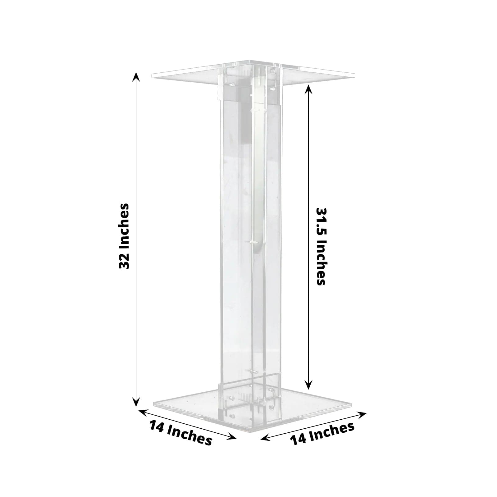 Heavy Duty Acrylic Wedding Display Stand with Square Bases