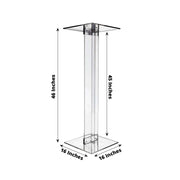 Heavy Duty Acrylic Wedding Display Stand with Square Bases