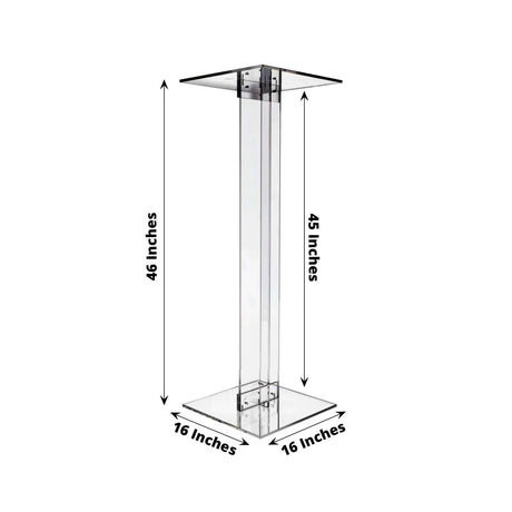 Heavy Duty Acrylic Wedding Display Stand with Square Bases