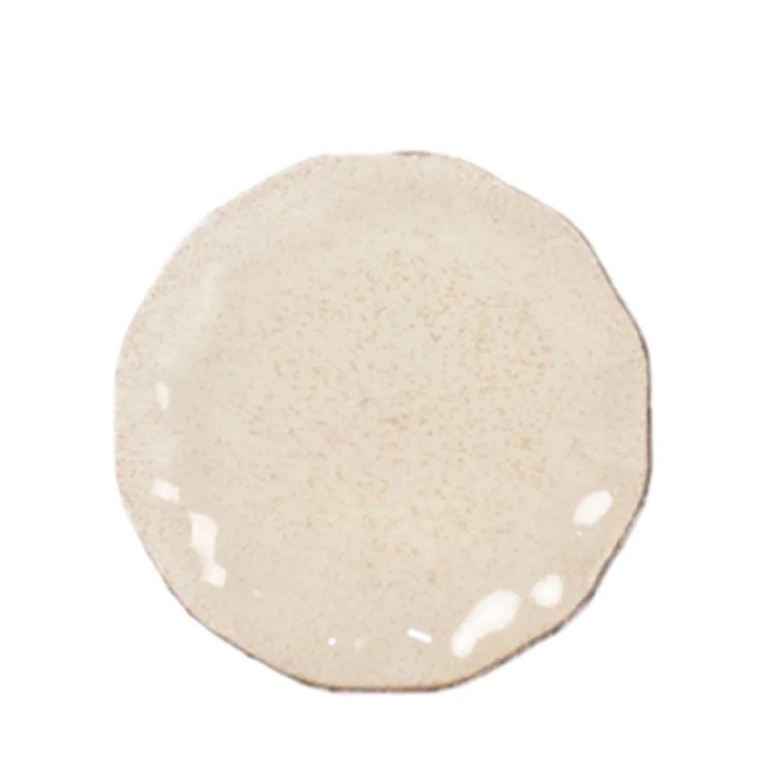 10 Round Plastic Salad Dinner Plates with Gold Wavy Rim - Disposable Tableware