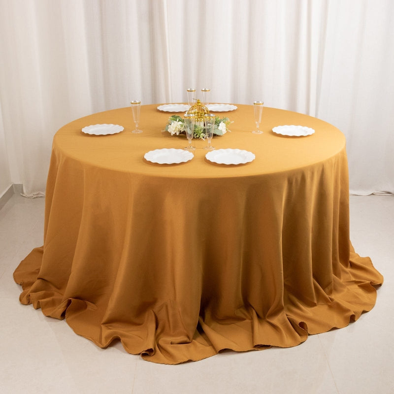 132" Premium Polyester Round Tablecloth Wedding Party Table Linens