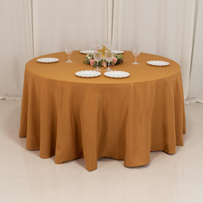 120" Premium Polyester Round Tablecloth Wedding Table Linens