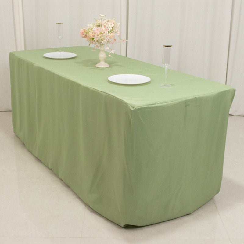 6 ft Fitted Polyester Tablecloth 72" x 30" x 30"