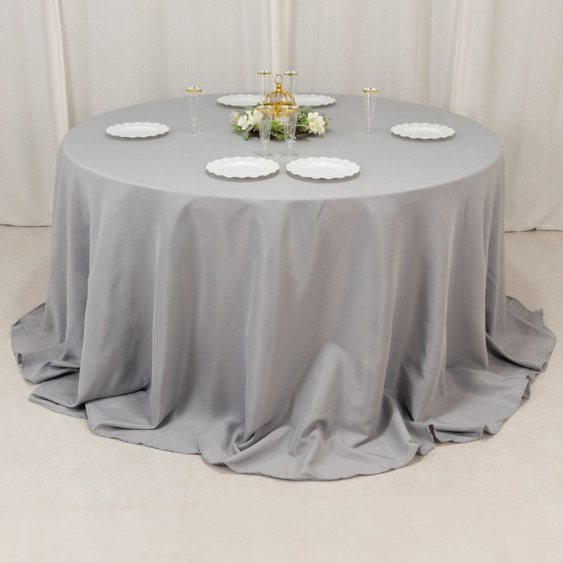 132" Premium Polyester Round Tablecloth Wedding Party Table Linens