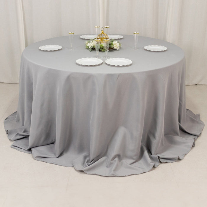 132" Premium Polyester Round Tablecloth Wedding Party Table Linens