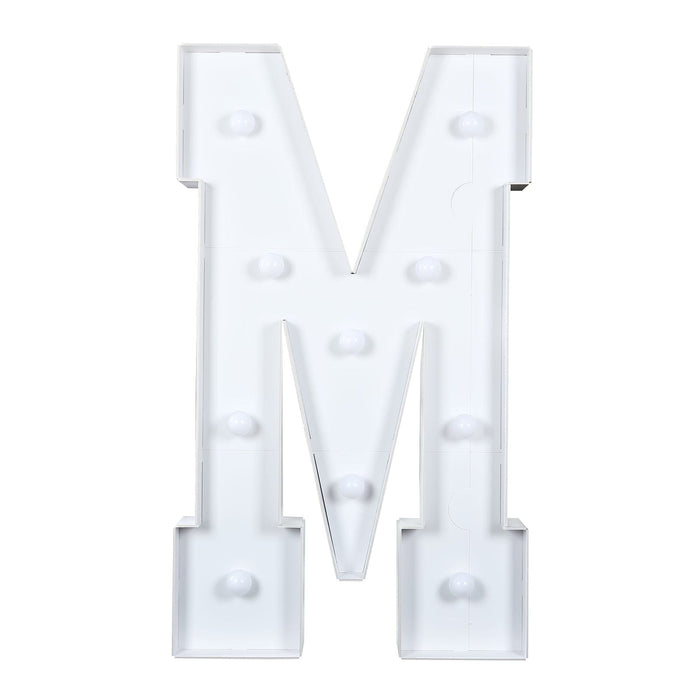 4ft XL LED Marquee Letter Foam Board with 10 Warm White Battery Operated LEDs - White