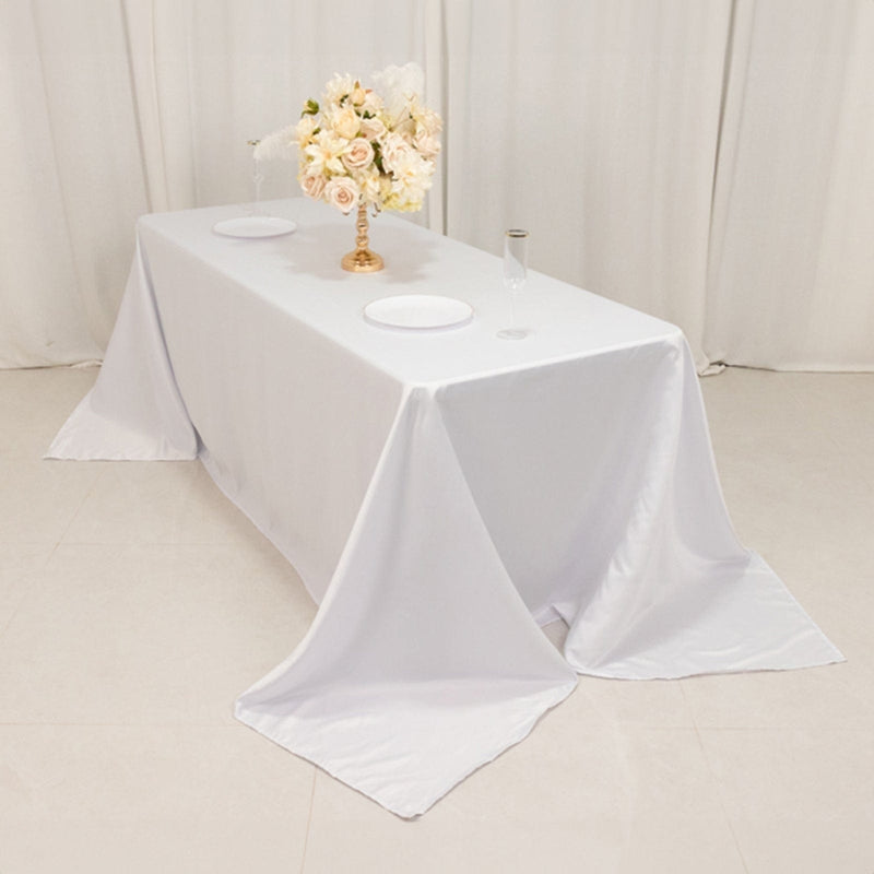 90" x 132" Lamour Satin Rectangular Tablecloth