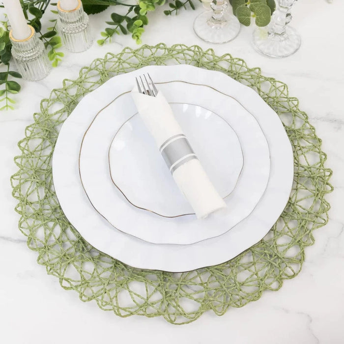 6 pcs 15" wide Round Metallic String Placemats