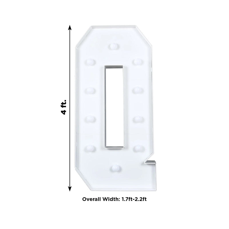 4ft XL LED Marquee Letter Foam Board with 10 Warm White Battery Operated LEDs - White