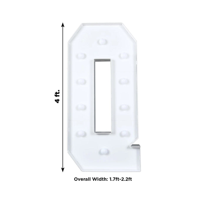 4ft XL LED Marquee Letter Foam Board with 10 Warm White Battery Operated LEDs - White