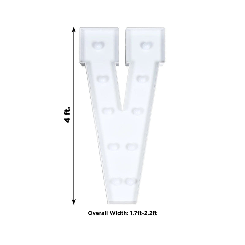 4ft XL LED Marquee Letter Foam Board with 10 Warm White Battery Operated LEDs - White