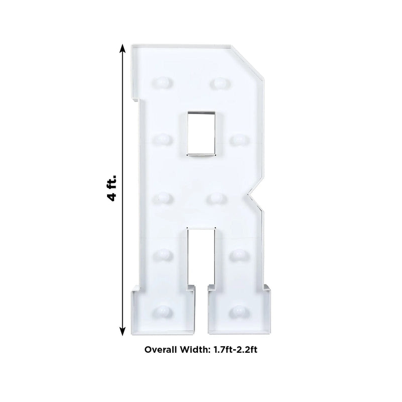 4ft XL LED Marquee Letter Foam Board with 10 Warm White Battery Operated LEDs - White