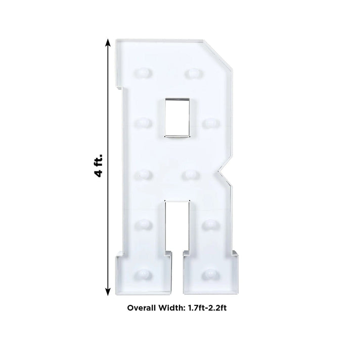 4ft XL LED Marquee Letter Foam Board with 10 Warm White Battery Operated LEDs - White