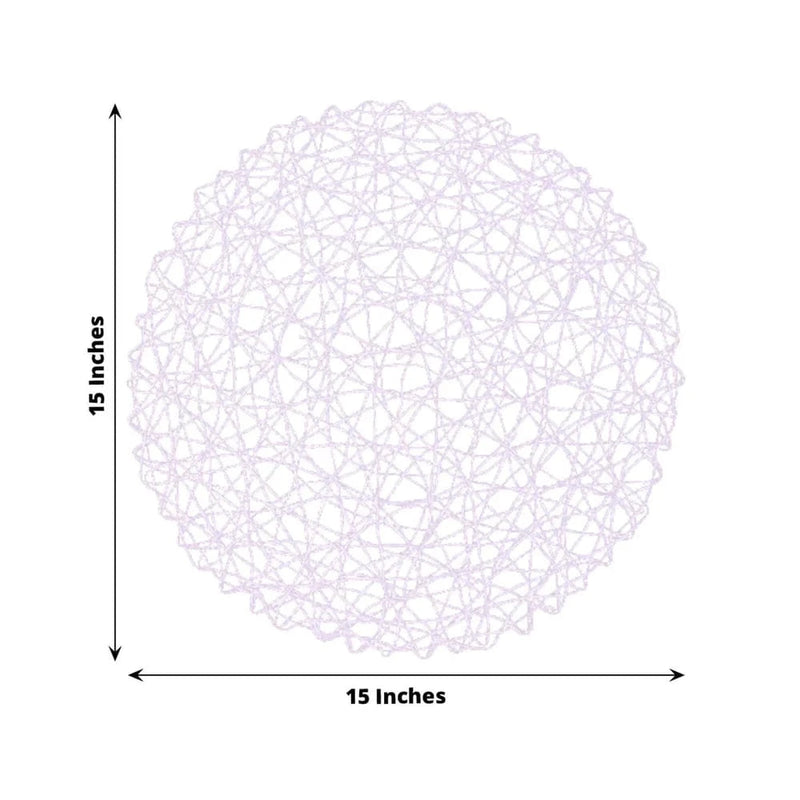 6 pcs 15" wide Round Metallic String Placemats