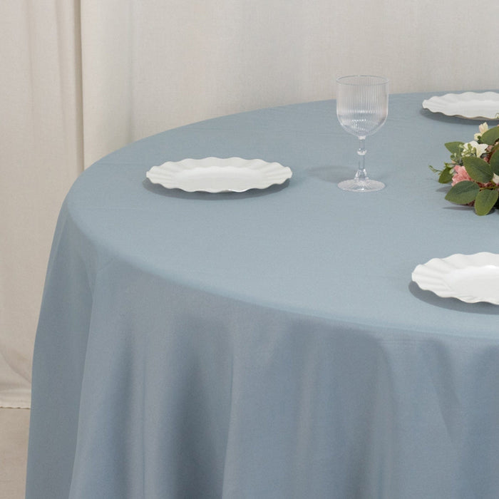 120" Premium Polyester Round Tablecloth Wedding Table Linens