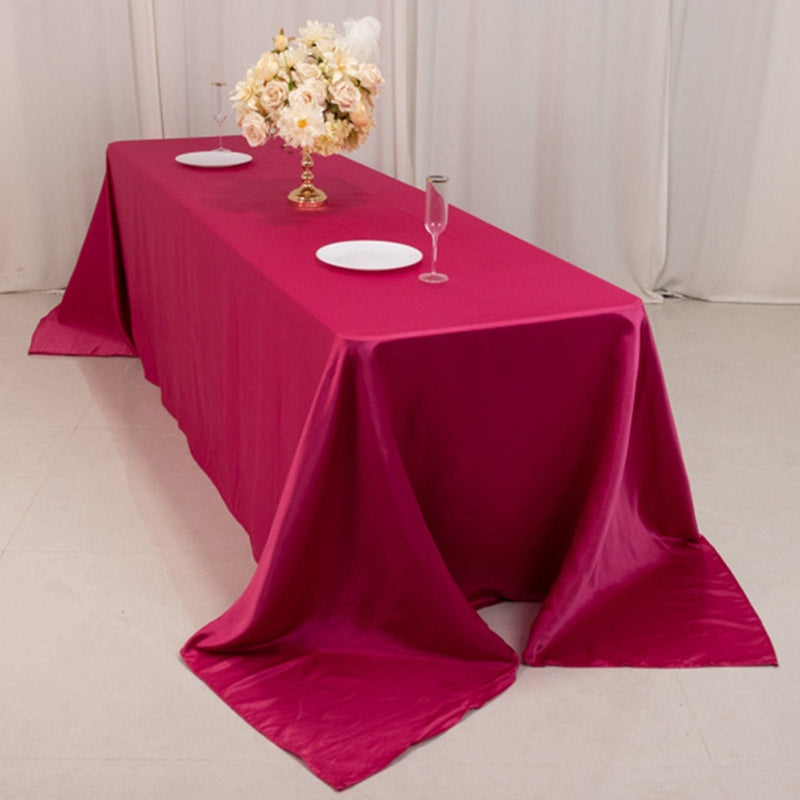 90" x 156" Lamour Satin Rectangular Tablecloth