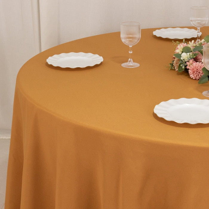 120" Premium Polyester Round Tablecloth Wedding Table Linens
