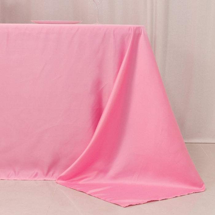 90" x 132" Lamour Satin Rectangular Tablecloth