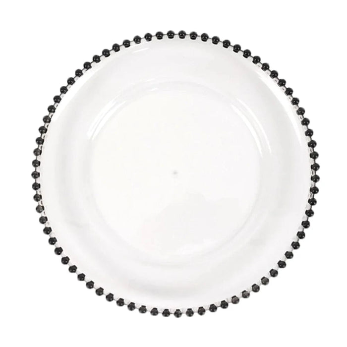 6 pcs 13" Round Beaded Rim Charger Plates